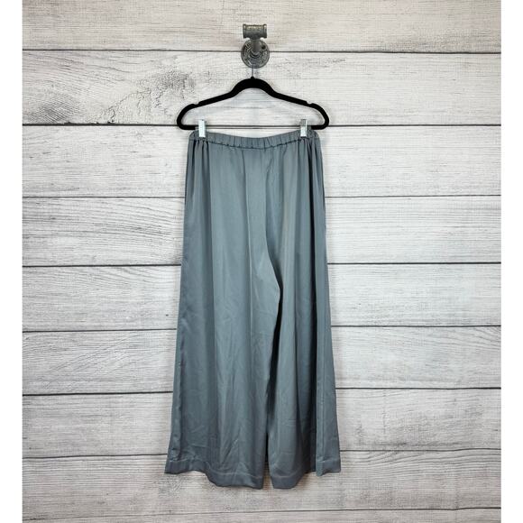Nap Women's Lounge Cloud Blue Wide Leg Satin Feel Pajama Pants Size Large - Picture 7 of 12